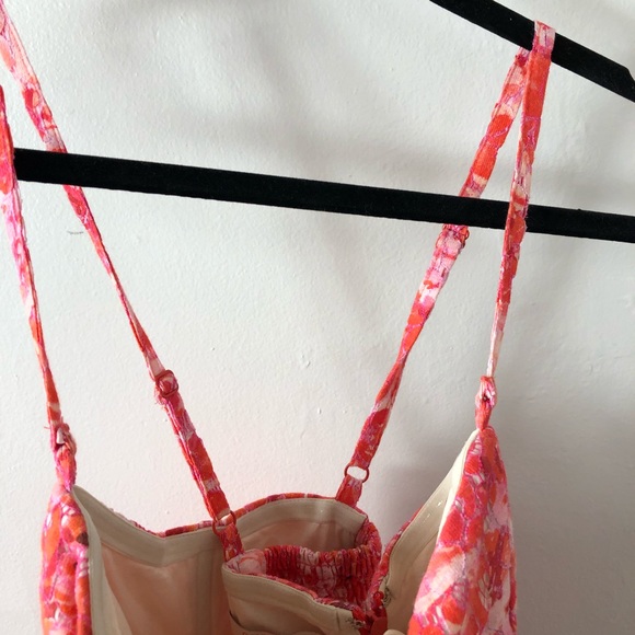 [SOLD] Guess Pink Orange Floral Fit Flare Dress - Picture 5 of 7